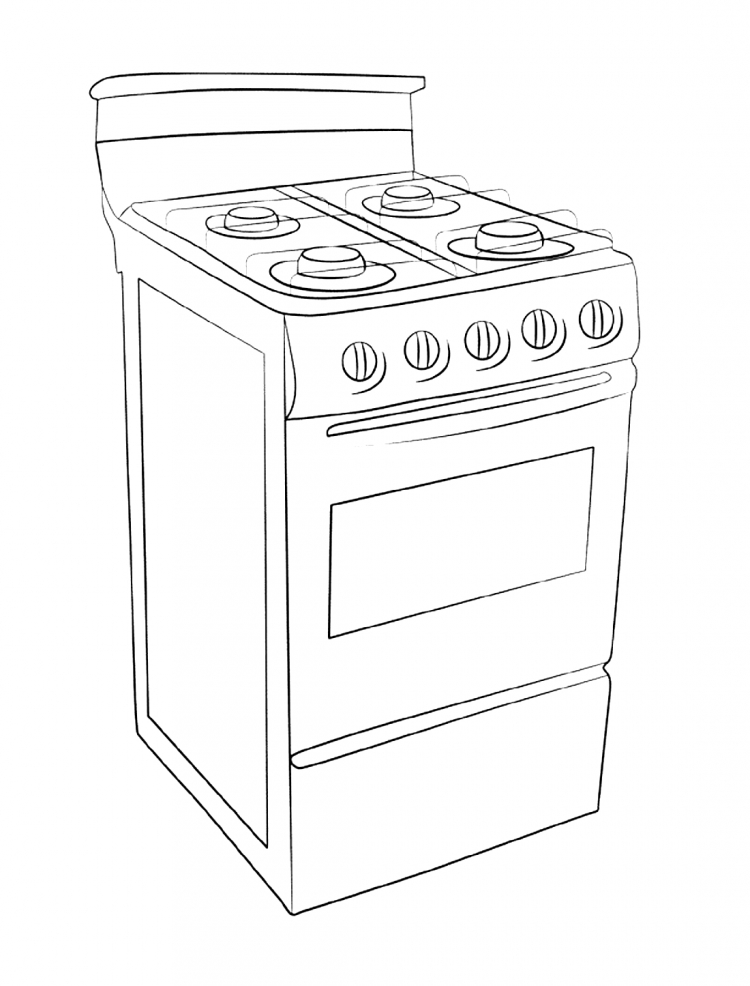 Газовая плита раскраска
