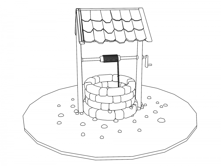 Колодец раскраска