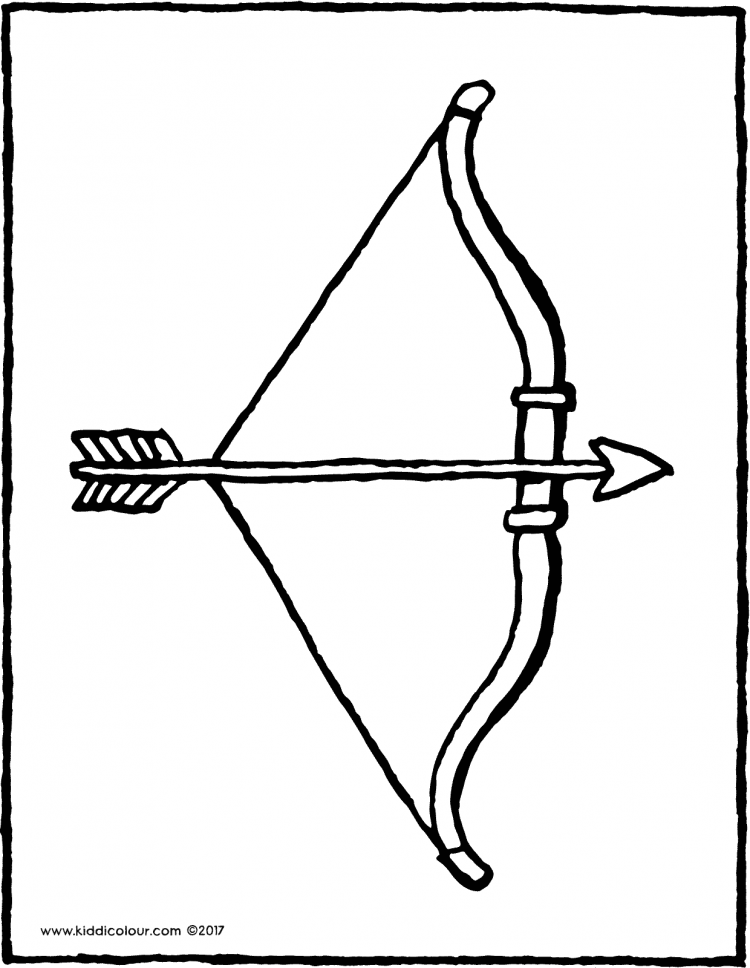 Лук и стрелы раскраска для детей