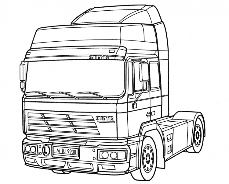 Раскраска грузовик Volvo fh12