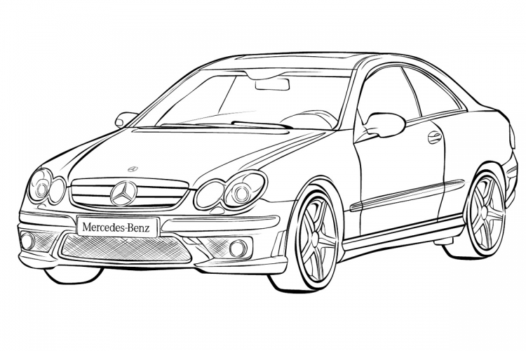 Раскраска Мерседес clk230