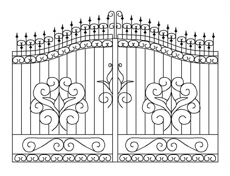 Кованые ворота карандашом
